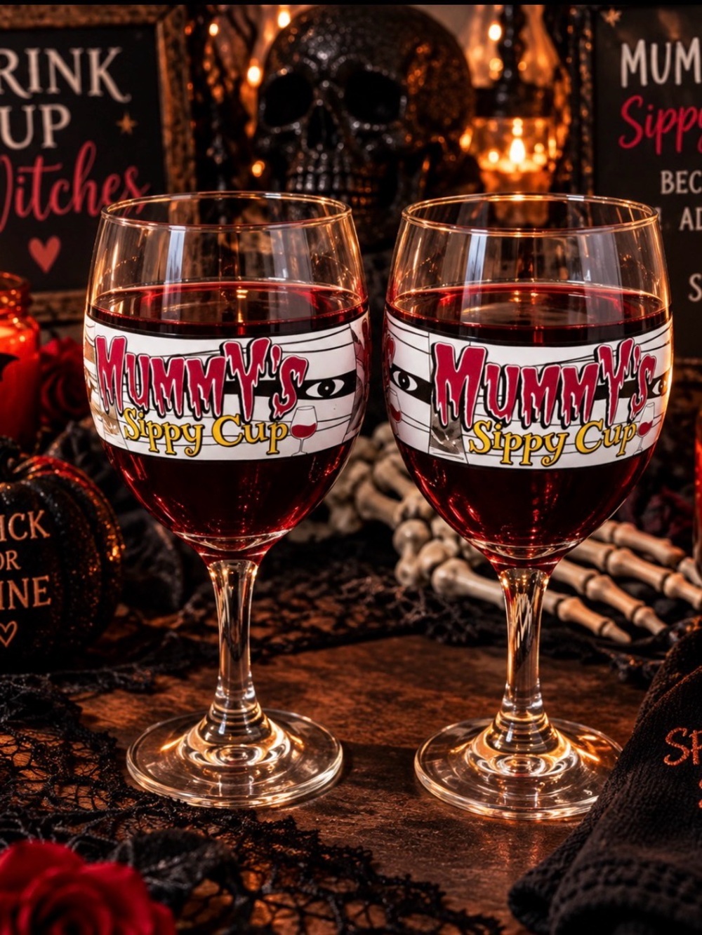Sippy Cup Halloween Wine Glasses - Spooky Season